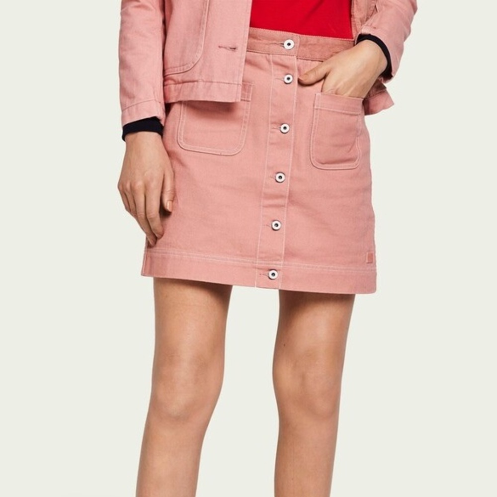 Scotch and Soda pink button up jean skirt w/ pockets